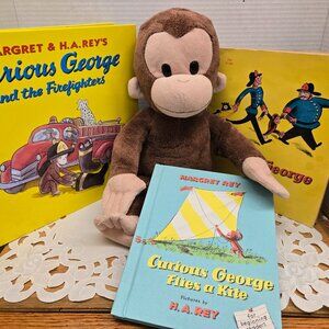 Lot Vintage 1972 & up Curious George Hard Cover Plush Soft Cover Books